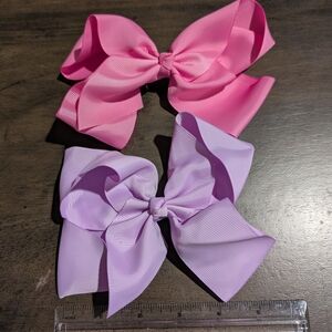 Pink and Purple Hair Bow Set